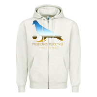 Oatmeal Heather Best Pigeons Playing Ping Pong Music Zipper Hoodie - artisFamous