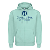 Seafoam George Fox College Design Zipper Hoodie - artisFamous