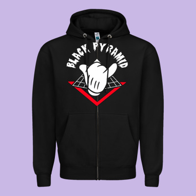 Black Pyramid Zipper Hoodie Designed By Artisfamous