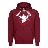 Burgundy black pyramid Zipper Hoodie - artisFamous