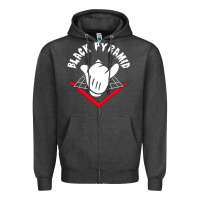 Charcoal Heather black pyramid Zipper Hoodie - artisFamous