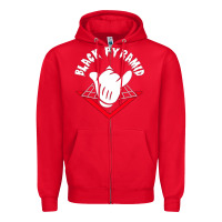 Red black pyramid Zipper Hoodie - artisFamous