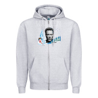 Heather Grey christopher walken Zipper Hoodie - artisFamous