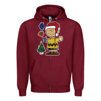 Burgundy charlie brown christmas gifts Zipper Hoodie - artisFamous