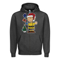 Charcoal Heather charlie brown christmas gifts Zipper Hoodie - artisFamous
