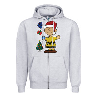 Heather Grey charlie brown christmas gifts Zipper Hoodie - artisFamous