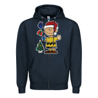 Navy charlie brown christmas gifts Zipper Hoodie - artisFamous