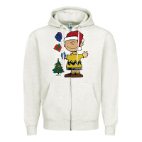 Oatmeal Heather charlie brown christmas gifts Zipper Hoodie - artisFamous