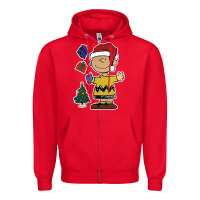 Red charlie brown christmas gifts Zipper Hoodie - artisFamous
