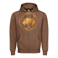 Chestnut Buffalo Gold Native American - Bison Zipper Hoodie - artisFamous