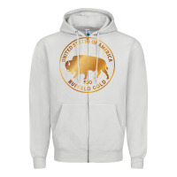 Dove Grey Buffalo Gold Native American - Bison Zipper Hoodie - artisFamous