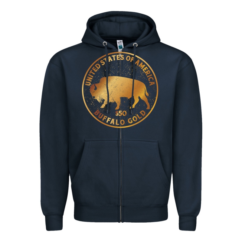 Buffalo Gold Native American - Bison Zipper Hoodie by artisFamous | Teevron