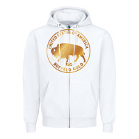 White Buffalo Gold Native American - Bison Zipper Hoodie - artisFamous