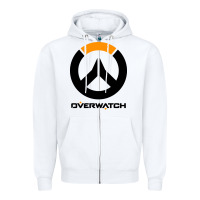 White speed overwatch game Zipper Hoodie - artisFamous