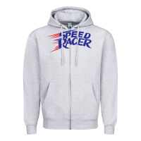 Heather Grey blue speed racer 80s   speed racer Zipper Hoodie - artisFamous