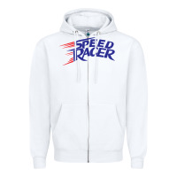 White blue speed racer 80s   speed racer Zipper Hoodie - artisFamous