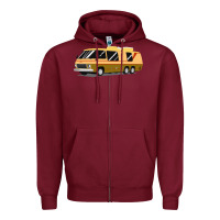 Burgundy 1970s gmc motorhome gmc motorhome Zipper Hoodie - artisFamous
