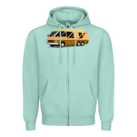 Seafoam 1970s gmc motorhome gmc motorhome Zipper Hoodie - artisFamous