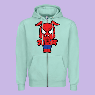 Spider Ham Zipper Hoodie Designed By Artisfamous