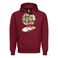 Burgundy go speed racer go go!!!   speed racer Zipper Hoodie - artisFamous