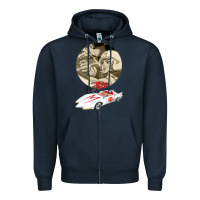 Navy go speed racer go go!!!   speed racer Zipper Hoodie - artisFamous