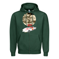 Sports Green go speed racer go go!!!   speed racer Zipper Hoodie - artisFamous