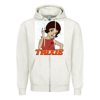Oatmeal Heather go trixie go!   speed racer Zipper Hoodie - artisFamous