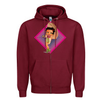 Burgundy betty boop Zipper Hoodie - artisFamous