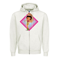 Oatmeal Heather betty boop Zipper Hoodie - artisFamous