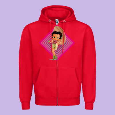 Betty Boop Zipper Hoodie Designed By Artisfamous