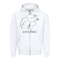 White OTF Zipper Hoodie - artisFamous