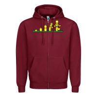 Burgundy evolution of lego Zipper Hoodie - artisFamous