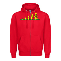 Red evolution of lego Zipper Hoodie - artisFamous