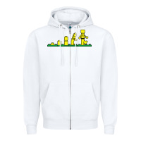 White evolution of lego Zipper Hoodie - artisFamous