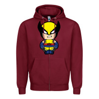 Burgundy wolverine Zipper Hoodie - artisFamous