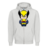 Dove Grey wolverine Zipper Hoodie - artisFamous