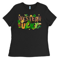 Black western lucky St. Patricks Day Ladies Tee - FaDigitalArtStudio