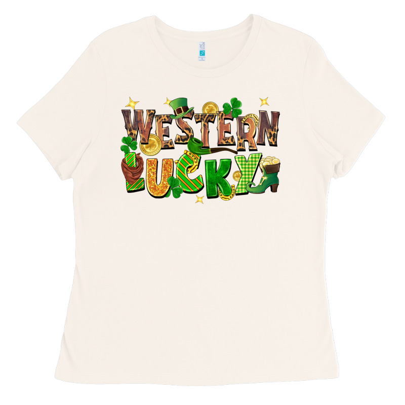 Western Lucky St. Patricks Day Ladies Tee by FaDigitalArtStudio | Teevron
