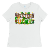 White western lucky St. Patricks Day Ladies Tee - FaDigitalArtStudio