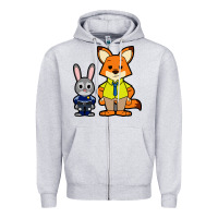 Heather Grey zootopia duo chibi Zipper Hoodie - artisFamous