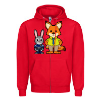 Red zootopia duo chibi Zipper Hoodie - artisFamous