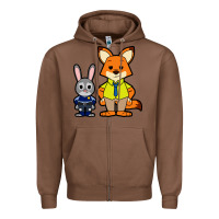 Chestnut zootopia duo chibi Zipper Hoodie - artisFamous