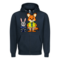 Navy zootopia duo chibi Zipper Hoodie - artisFamous