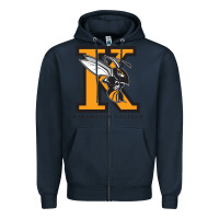 Navy kalamazoo college Zipper Hoodie - artisFamous