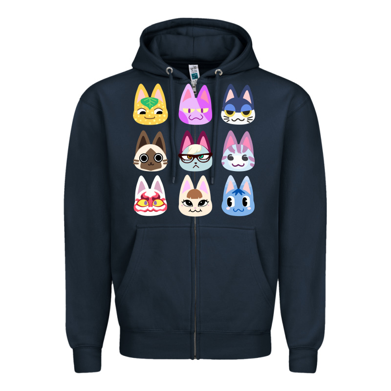 Animal Crossing Cute Cats Animal Crossing New Horizons Zipper Hoodie by artisFamous | Teevron