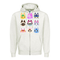 Oatmeal Heather animal crossing cute cats animal crossing new horizons Zipper Hoodie - artisFamous