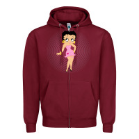 Burgundy betty boop Zipper Hoodie - artisFamous