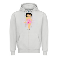 Dove Grey betty boop Zipper Hoodie - artisFamous