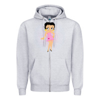 Heather Grey betty boop Zipper Hoodie - artisFamous