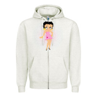 Oatmeal Heather betty boop Zipper Hoodie - artisFamous